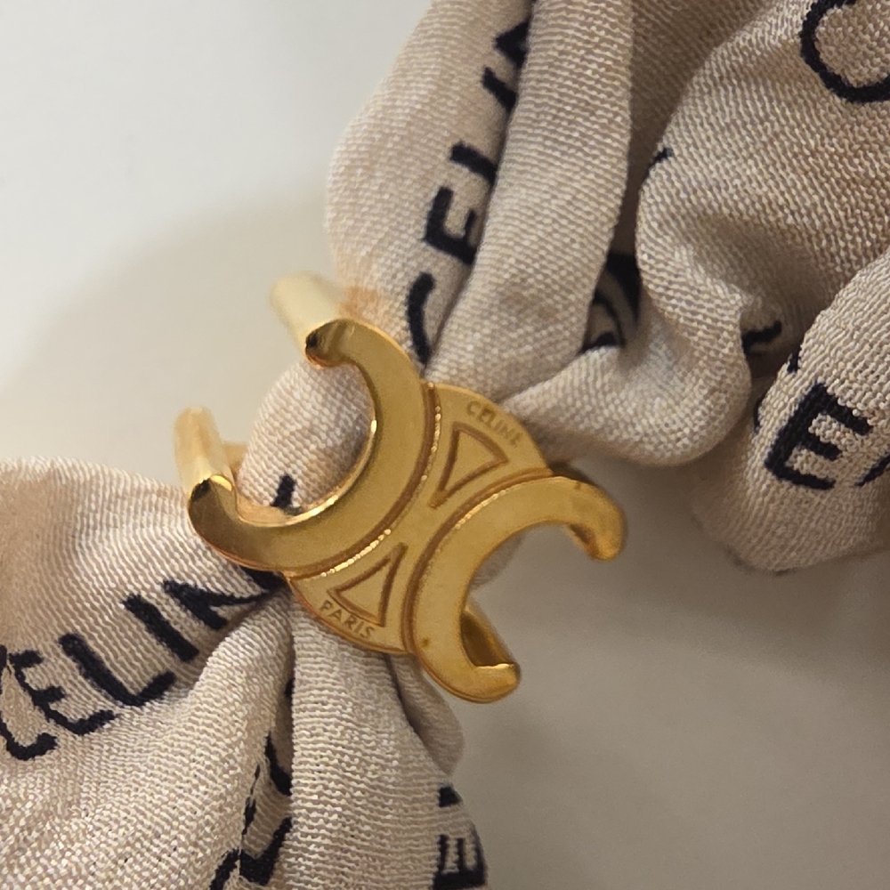 Celine Cream Logo Print Scrunchie - Picture 3 of 4